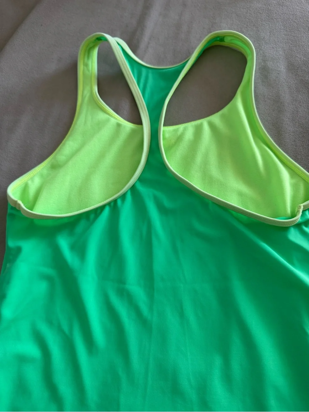 Nike Bright Green Racerback Tank with Yellow Trim